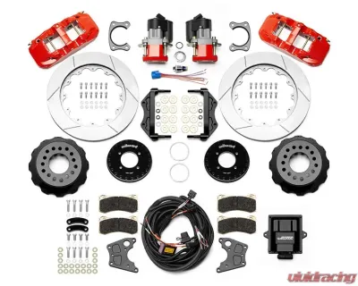 Wilwood AERO4 Big Brake Rear Electronic Parking Brake Kit - Plain Rotor - Red - 140-16167-R