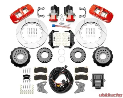 Wilwood AERO4 Big Brake Rear Electronic Parking Brake Kit - Plain Rotor - Red - 140-16176-R