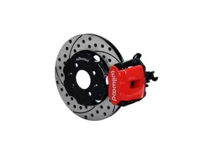 Wilwood Combination Parking Brake Caliper Rear Brake Kit, Drilled and Slotted Rotor - Red Honda Civic | Acura Integra