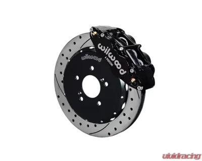 Wilwood Forged Narrow Superlite 6R Big Brake Front Brake Kit, Slotted Rotors - Black - Honda S2000 1999-2009 - 140-10309-D