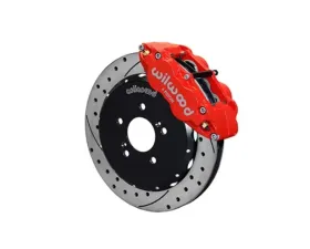 Wilwood Forged Narrow Superlite 6R Big Brake Front Brake Kit, Slotted Rotors - Red - Honda S2000 1999-2009