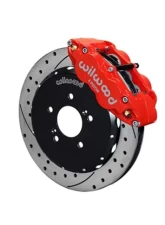 Wilwood Forged Narrow Superlite 6R Big Brake Front Brake Kit, Slotted Rotors - Red - Honda S2000 1999-2009                                     - 140-10309-DR - Image 2