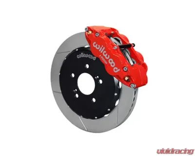 Wilwood Forged Narrow Superlite 6R Big Brake Front Brake Kit, Slotted Rotors - Red - Honda S2000 1999-2009 - 140-10309-R