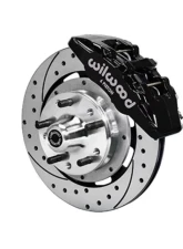 Wilwood Forged Narrow Superlite 6R Big Brake Front Brake Kit (Hub), Drilled and Slotted Rotors - Black - Chevrolet Camaro 1979-1981                                     - 140-10493-D - Image 2