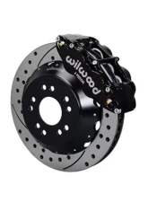 Wilwood Forged Narrow Superlite 6R Big Brake Front Brake Kit, Drilled and Slotted Rotors - Black - Chevrolet Corvette C2/C3 1965-1982                                     - 140-10617-D - Image 2