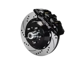 Wilwood AERO6 Big Brake Front Brake Kit, Drilled and Slotted Rotor - Black