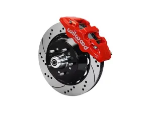 Wilwood AERO6 Big Brake Front Brake Kit, Drilled and Slotted Rotor - Red
