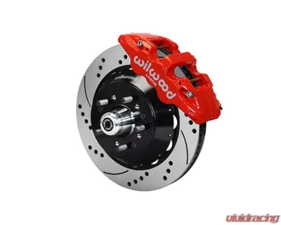 Wilwood AERO6 Big Brake Front Brake Kit, Drilled and Slotted Rotor - Red - 140-10641-DR