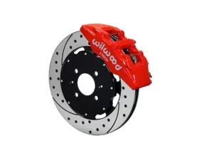 Wilwood Forged Dynapro 6 Big Brake Front Brake Kit (Hat), Drilled and Slotted Rotor - Red Honda | Acura 1994-2001