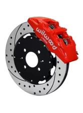Wilwood Forged Dynapro 6 Big Brake Front Brake Kit (Hat), Drilled and Slotted Rotor -Red - Honda Civic 1990-1999                                     - 140-10736-DR - Image 2