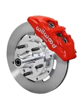 Wilwood Forged Dynapro 6 Big Brake Front Brake Kit (Hub), Plain Face Rotor - Red                                     - 140-10739-R - Image 2