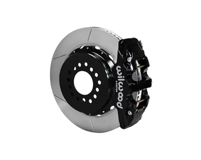 Wilwood AERO4 Big Brake Rear Parking Brake Kit, Slotted Rotor - Black - Chevy C-10 - 140-10941