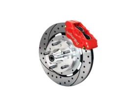 Wilwood Forged Dynalite Big Brake Front Brake Kit (Hub), Drilled and Slotted Rotor - Red - Chevrolet Camaro | Pontiac Firebird 1982-1992