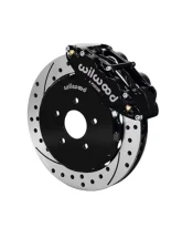 Wilwood Forged Narrow Superlite 6R Big Brake Front Brake Kit (Hat), Drilled and Slotted Rotor - Black - Nissan 370Z | Infiniti G37 2009-2013                                     - 140-11584-D - Image 2