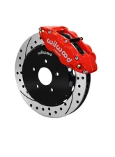 Wilwood Forged Narrow Superlite 6R Big Brake Front Brake Kit (Hat), Drilled and Slotted Rotor - Red - Nissan 370Z | Infiniti G37 2009-2013                                     - 140-11584-DR - Image 2