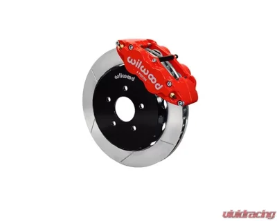 Wilwood Forged Narrow Superlite 6R Big Brake Front Brake Kit (Hat), Slotted Rotor - Red - Nissan 370Z | Infiniti G37 2009-2013 - 140-11584-R