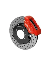 Wilwood Dynalite Big Brake Front Brake Kit (Hat), Drilled and Slotted Rotor - Red - Mazda Miata 1995-2005                                     - 140-11704-DR - Image 2