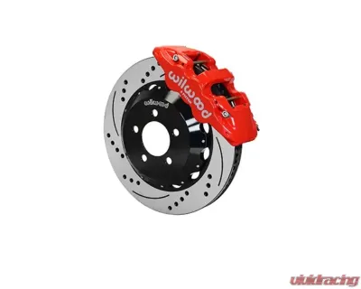 Wilwood AERO6 Big Brake Front Brake Kit, Drilled and Slotted Rotor - Red - Dodge Challenger| Magnum|Charger 2006-2010 - 140-11764-DR