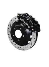 Wilwood Forged Narrow Superlite 6R Big Brake Front Brake Kit (Hat) - Drilled and Slotted Rotor - Black - Mazda RX7 1993-1996                                     - 140-11963-D - Image 2