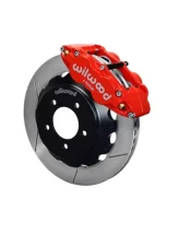 Wilwood Forged Narrow Superlite 6R Big Brake Front Brake Kit (Hat) - Slotted Rotor - Red - Mazda RX7 1993-1996                                     - 140-11964-R - Image 2