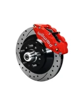 Wilwood Forged Narrow Superlite 6R Big Brake Front Brake Kit (Hub and 1PC Rotor) - Drilled and Slotted Rotor - Red - Chevrolet Camaro 1979-1981                                     - 140-12280-DR - Image 2