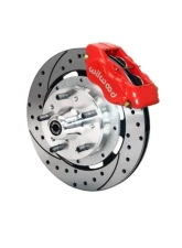 Wilwood Forged Dynalite Big Brake Front Brake Kit (Hub) - Drilled and Slotted Rotor - Red - GM G Body 1980-1987                                     - 140-12297-DR - Image 2