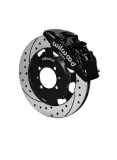 Wilwood Forged Dynapro 6 Big Brake Front Brake Kit (Hat) - Drilled and Slotted Rotor - Black - Fiat 500 2012                                     - 140-12767-D - Image 2