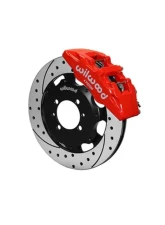 Wilwood Forged Dynapro 6 Big Brake Front Brake Kit (Hat) - Drilled and Slotted Rotor - Red - Fiat 500 2012                                     - 140-12767-DR - Image 2