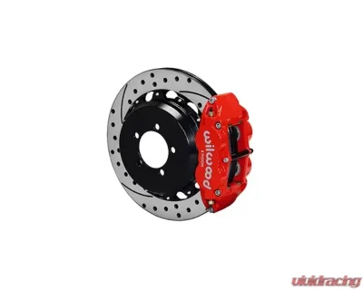 Wilwood Forged Narrow Superlite 4R Big Brake Rear Brake Kit For OE Parking Brake - Drilled and Slotted Rotor - Red - Toyota 86 | FRS 2012-2020 - 140-12871-DR