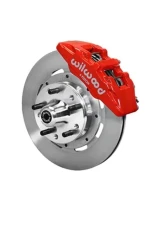 Wilwood Forged Dynapro 6 Big Brake Front Brake Kit (Hub) - Plain Face Rotor - Red - Ford Mustang 1965-1969                                     - 140-12947-R - Image 2