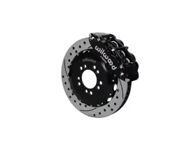 Wilwood Forged Narrow Superlite 6R Big Brake Front Brake Kit (Hat) - Drilled and Slotted Rotor - Black - Hyundai Genesis Coupe 2008+