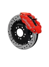 Wilwood Forged Narrow Superlite 6R Big Brake Front Brake Kit (Hat) - Drilled and Slotted Rotor - Red - Hyundai Genesis Coupe 2008+                                     - 140-13043-DR - Image 2