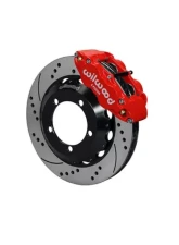 Wilwood Forged Narrow Superlite 4R Big Brake Front Brake Kit (Hat)  - Drilled and Slotted Rotor - Red - Ford Bronco 1976-1977                                     - 140-13330-DR - Image 2