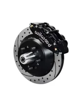 Wilwood Forged Narrow Superlite 6R Big Brake Front Brake Kit (Hub) - Drilled and Slotted Rotor - Black - Ford | Mercury  1960-1968                                     - 140-13630-D - Image 2