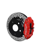 Wilwood Forged Narrow Superlite 4R Big Brake Rear Parking Brake Kit - Drilled and Slotted Rotor - Red - Ford Bronco 1976-1977                                     - 140-13665-DR - Image 2