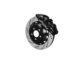 Wilwood AERO6 Big Brake Front Brake Kit - Drilled and Slotted Rotor - Black - Ford Mustang 2015+