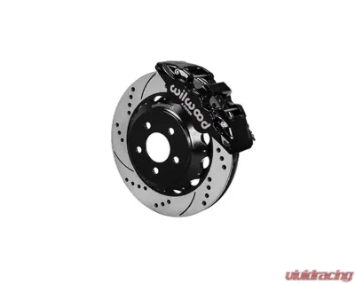 Wilwood AERO6 Big Brake Front Brake Kit - Drilled and Slotted Rotor - Black - Ford Mustang 2015+ - 140-13887-D