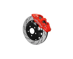 Wilwood AERO6 Big Brake Front Brake Kit - Drilled and Slotted Rotor - Red - Ford Mustang 2015+