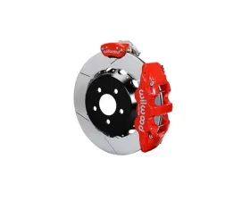 Wilwood AERO4-MC4 Big Brake Rear Parking Brake Kit - Slotted Rotor - Red -  Ford Mustang 2015+