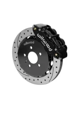 Wilwood Forged Narrow Superlite 6R Big Brake Front Brake Kit (Hat) - Drilled and Slotted Rotor - Black - Audi A4 2002-2008                                     - 140-14487-D - Image 2