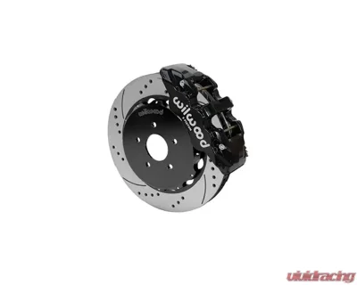 Wilwood AERO6 Big Brake Front Brake Kit - Drilled and Slotted Rotor - Black - Nissan 350Z | Infiniti G35 2003-2009 - 140-14815-D