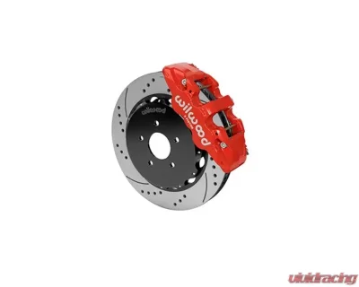 Wilwood AERO6 Big Brake Front Brake Kit - Drilled and Slotted Rotor - Red - Nissan 350Z | Infiniti G35 2003-2009 - 140-14815-DR