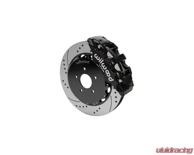 Wilwood AERO6 Big Brake Front Brake Kit - Drilled and Slotted Rotor - Black - Nissan 350Z | Infiniti G35 2009-2013 - 140-14819-D