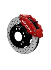 Wilwood Forged Narrow Superlite 6R Big Brake Front Brake Kit (Hat) - Drilled & Slotted Rotor - Red - Chevrolet GMC C10 1963-1987                                     - 140-15302-DR - Image 2