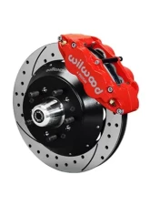 Wilwood Forged Narrow Superlite 6R Big Brake Front Brake Kit (Hub), Drilled and Slotted Rotors - Red - Chevrolet Camaro 1970-1978                                     - 140-10486-DR - Image 2