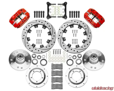 Wilwood WWE AFX 2nd Gen ProSpindle Narrow Dynapro Front Kit 11.75" Drilled Red - 140-15981-DR