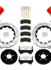 Wilwood AERO6 Front Hat Kit 14.00 Drilled Red Mustang 1994-2004 With Lines                                     - 140-16403-DR - Image 2
