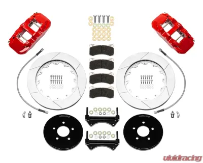 Wilwood AERO6 Front Hat Kit 14.00 Red Mustang 1994-2004 With Lines - 140-16403-R