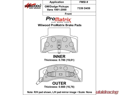 Wilwood Pad Set Promatrix D459 - 150-D0459K