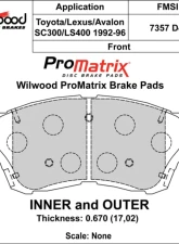 Wilwood Pad Set Promatrix D476                                     - 150-D0476K - Image 2